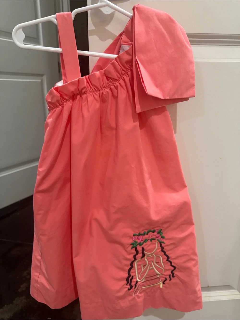 The Beaufort Bonnet Company Coral sundress bow sleeve Moana embroidery